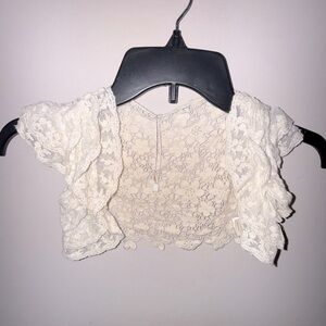💟 3/$15 2T Cream Lace Cardigan NWOT